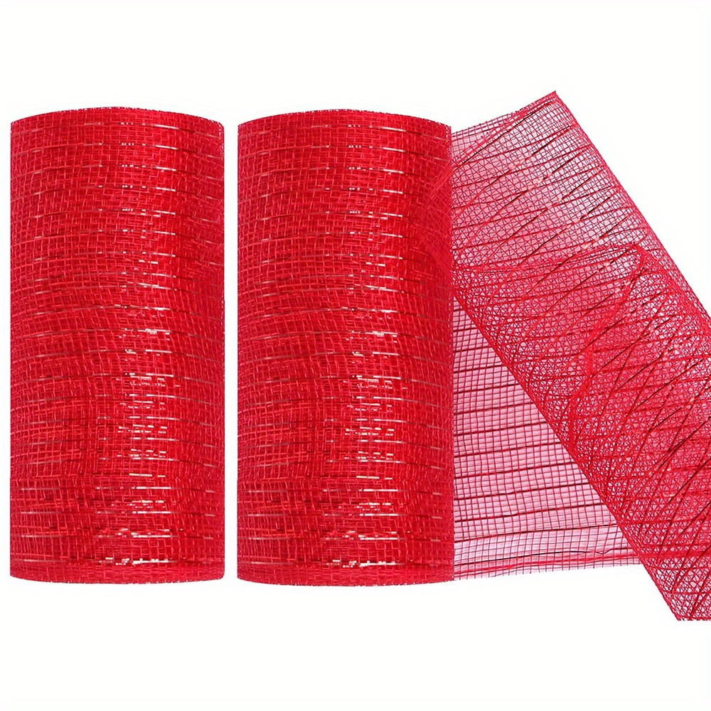 

2pcs Metallic Mesh Ribbon, 5.9" X 30ft - Supplies For All