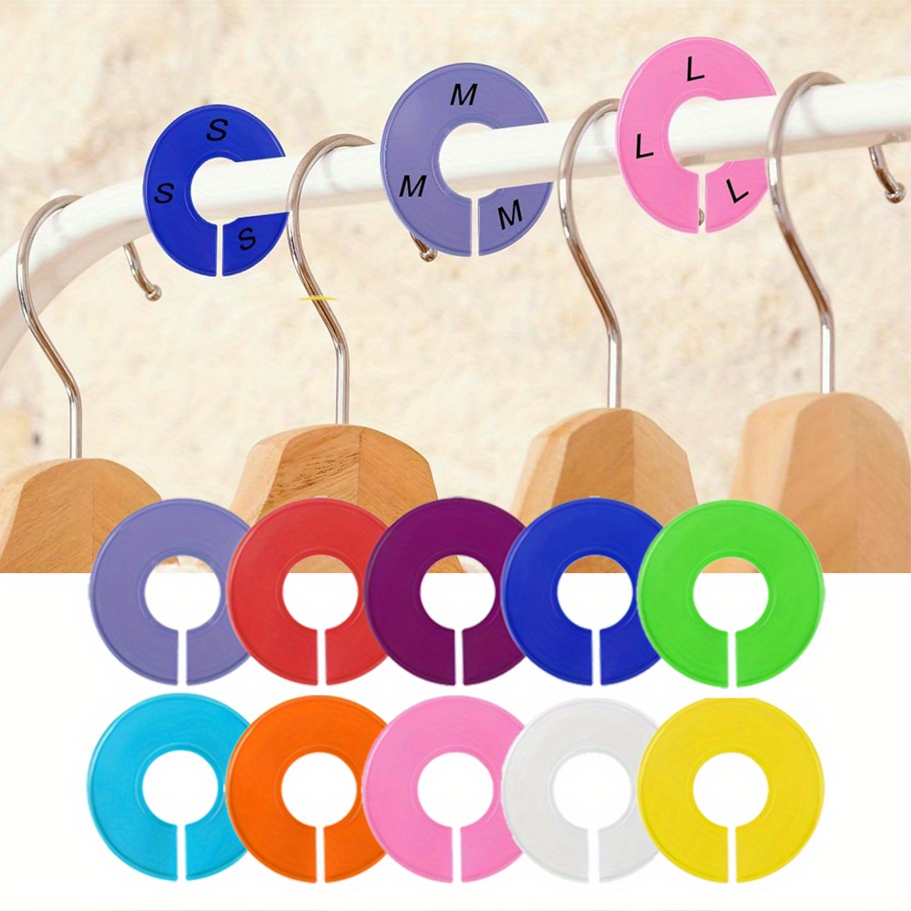 

10pcs Closet Dividers For Hanging Clothes, Color Plastic Hanger Tags Clothing Rack Dividers For Clothing Shops Round Closet Labels Reusable Wardrobe Hanger Separator (10 Colors)