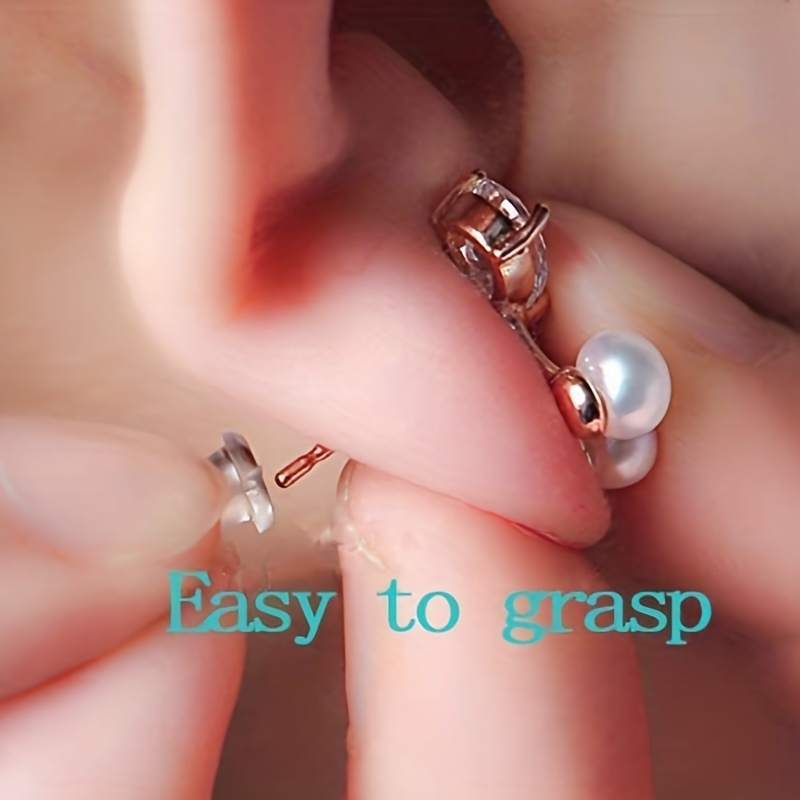 100pcs Earring Rack Silicone Earring Pin Backs Ear Stud Soft Transparent Plastic Silicone Bullet Clutch Earrings Backing for Earrings Safety Accessories