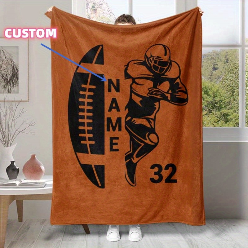 

Custom Blanket Rugby Art Nap Blanket Office Chair Blanket