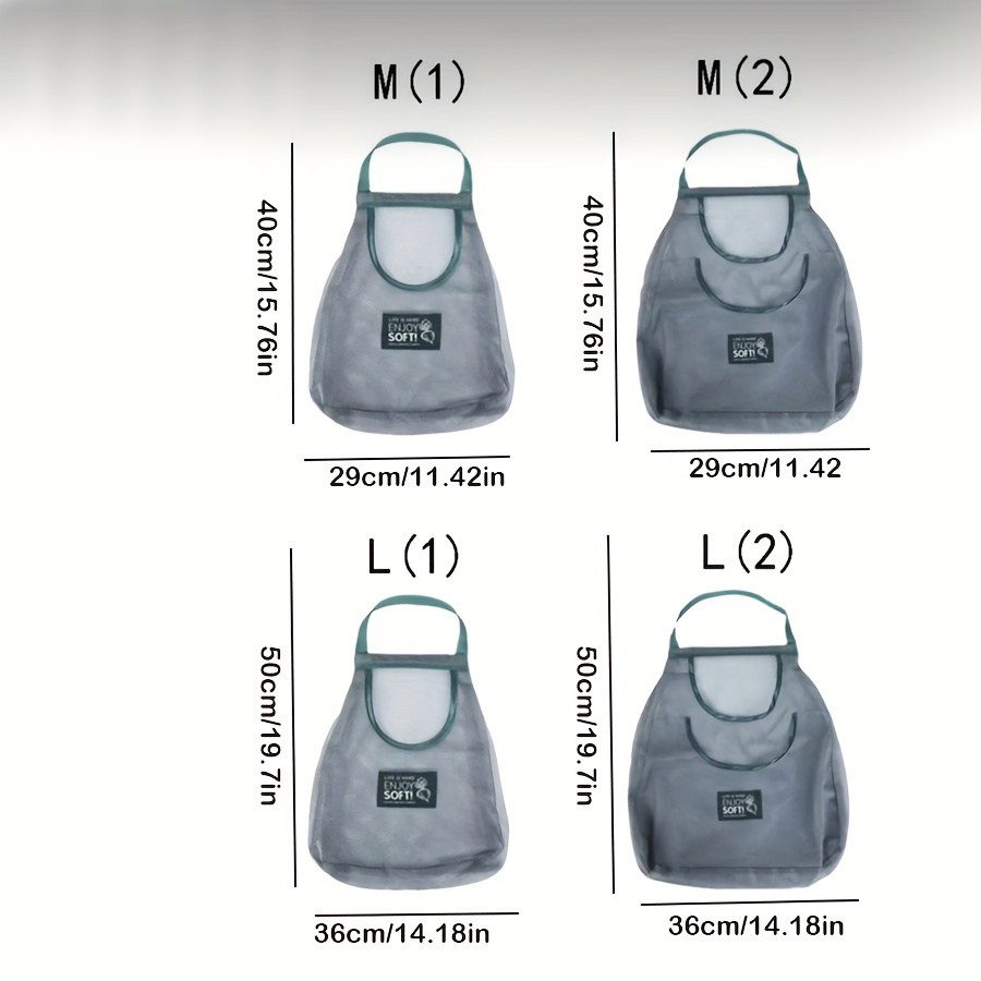 1 шт. универсальная кухонная сумка для хранения фруктов и овощей, настенный органайзер для чеснока, имбиря и лука, дышащий сетчатый дизайн, подробности 6.