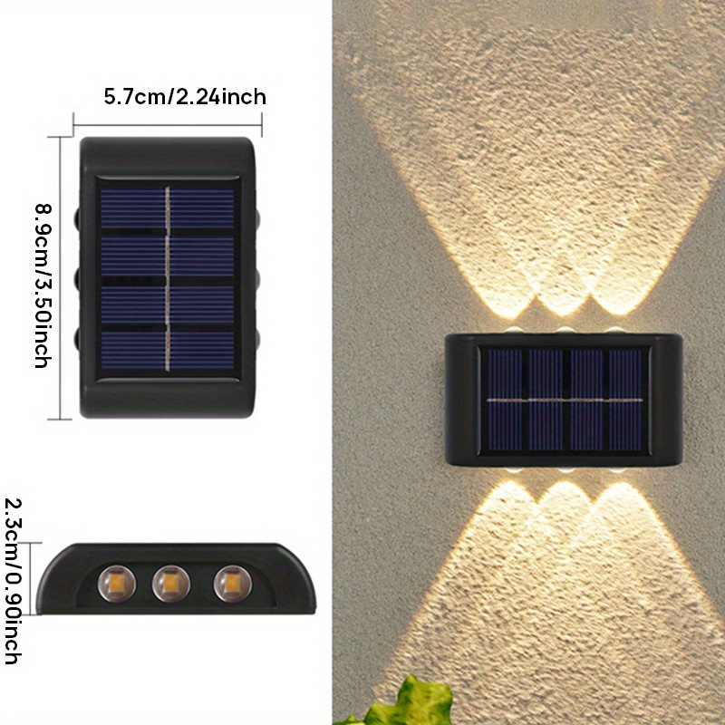 

6 Led Solar Powered Light, Warm/cold Light Color Optional, Outdoor Camping Decoration Light For Courtyard, Street, Landscape, Garden, Wedding Eid Al-adha Mubarak