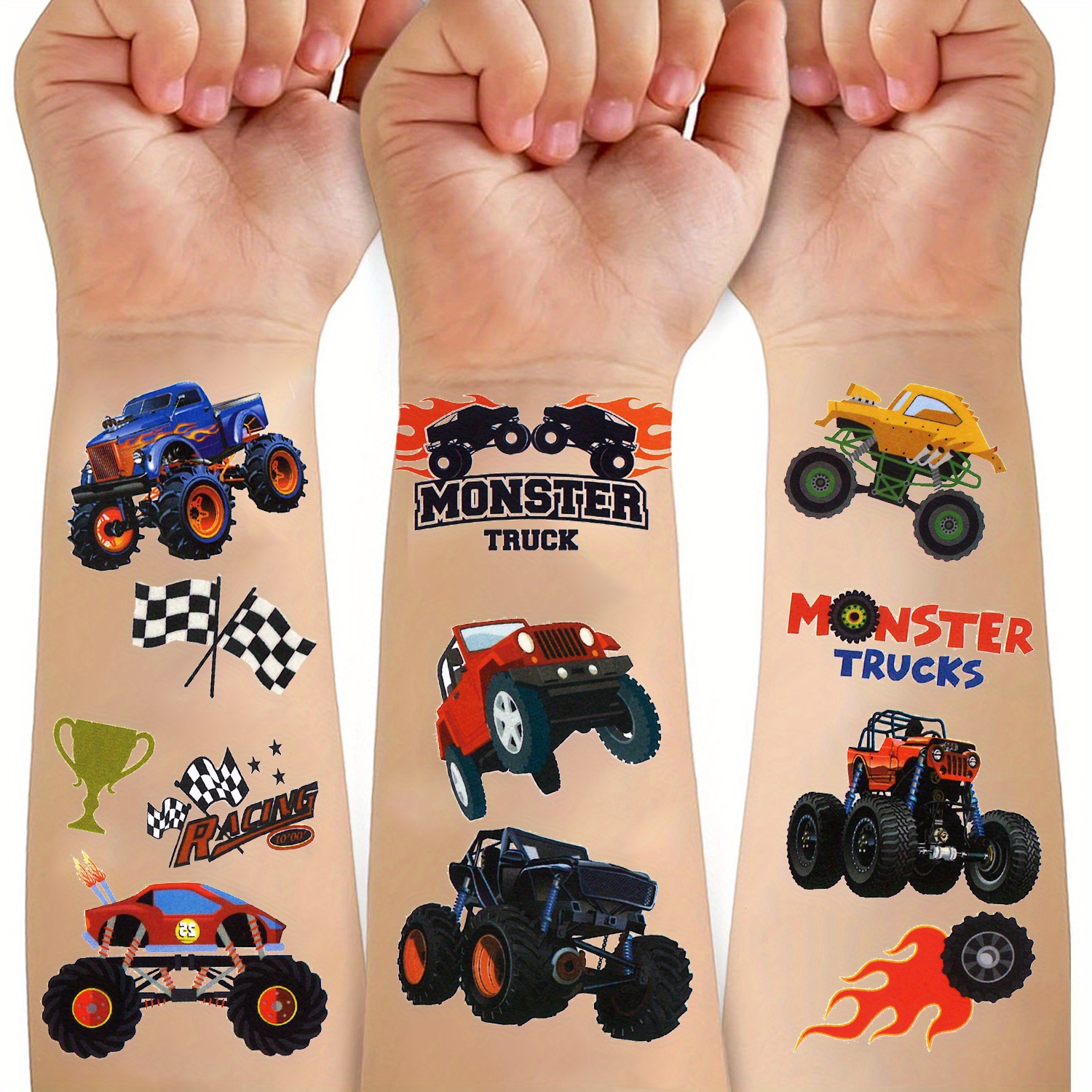 

10 Sheets Racing Car Tattoo Patch Tattoo Sticker Waterproof Long Lasting Arm Party Temporary Tattoo