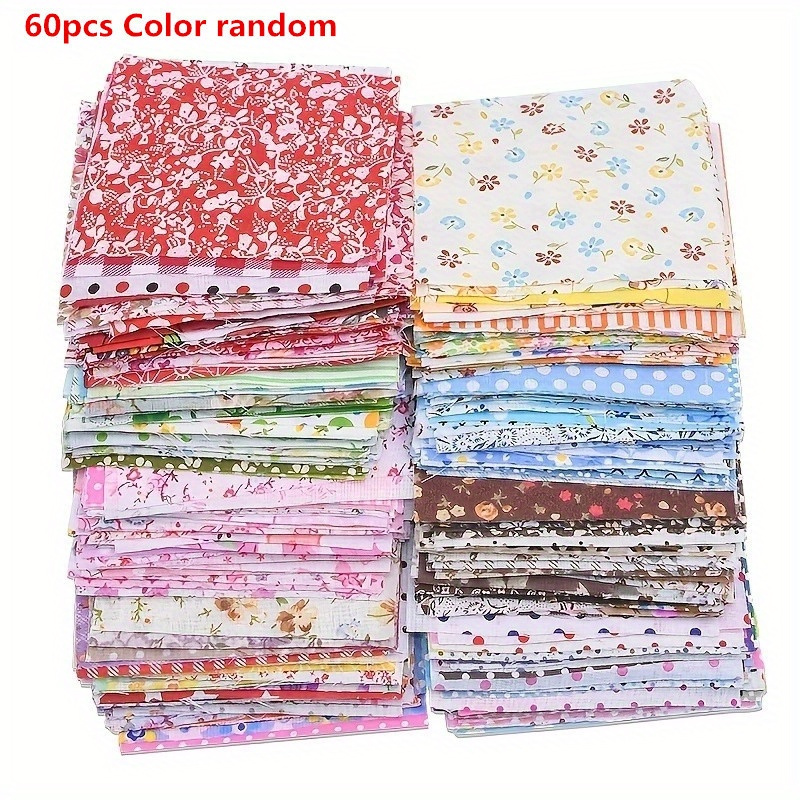 

60pcs Cotton Quilting Fabric, 3.9in*3.9in Diy Flower Pattern Cloth, Handmade Doll, Handmade Patchwork, Small Cloth Block, Funny Handcraft