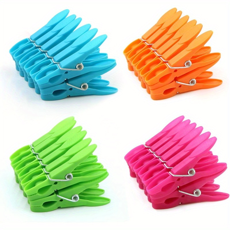 

96-pack Assorted Colors Heavy-duty Plastic Clothespins, Durable Spring Clips For Air-drying Clothes, Multi-use Clip Set For Laundry & Photo Hanging