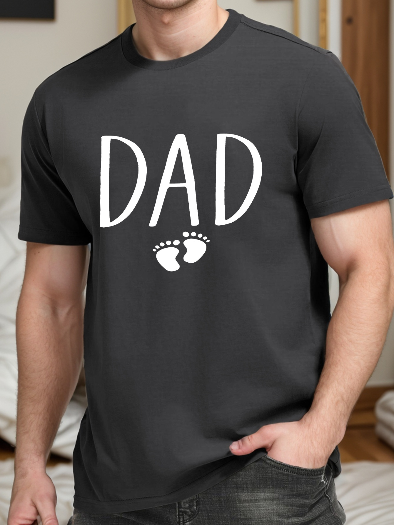 camiseta estampada papá playeras hombres camiseta casual Temu