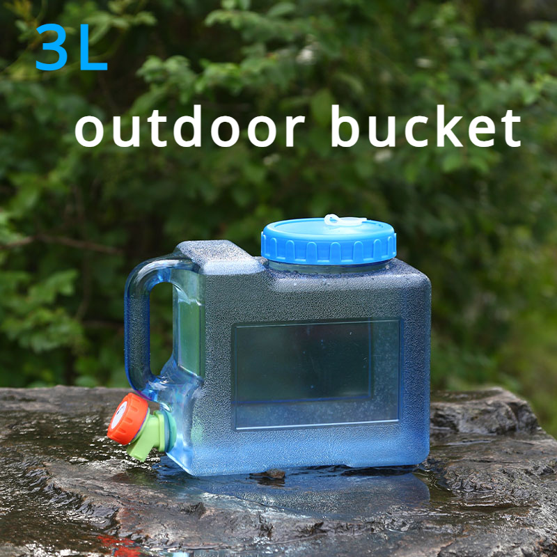 

1pc 3l/101.44oz Outdoor Camping Water Bucket With Faucet, Portable And Large Capacity, For Travel, Hiking, Backpacking