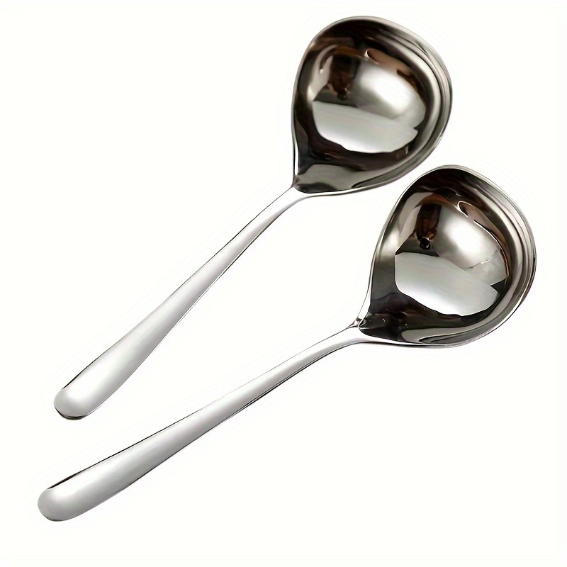 

1pc Stainless Steel Spoon, Thicken Long Handle Soup Spoons, Hot Pot Scoops, For Home Kitchen Restaurant Hotel, Kitchen Supplies, Kitchen Utensils