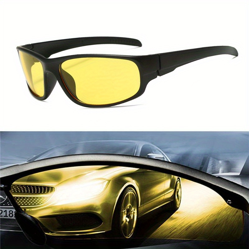 sports style night driving glasses pc lens frame anti glare non slip for climbing fishing running decorative eyewear for all weather jewelry accessories temu Temu