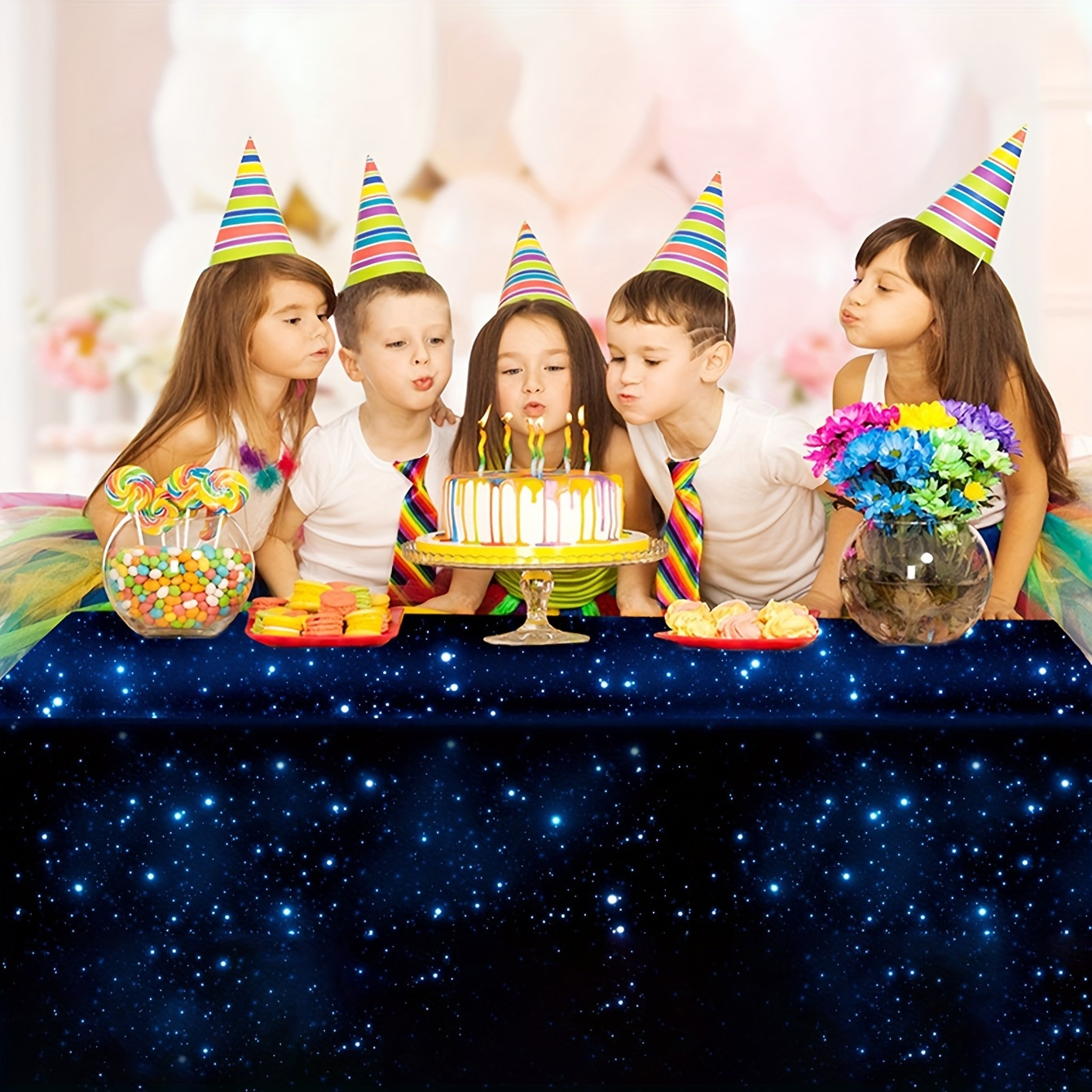 

1pc, Star Birthday Party Tablecloth, Peva Waterproof And Oil-proof Tablecloth Party, Disposable Tablecloth