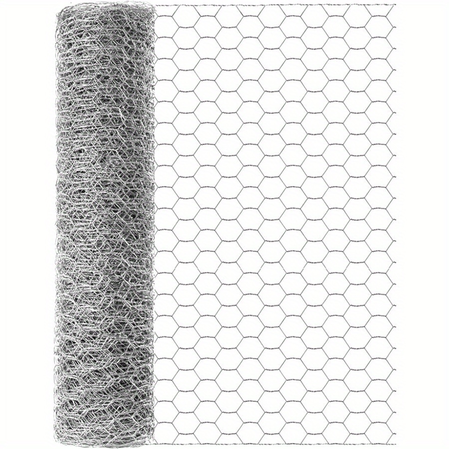 

1pc-13.8*196inch Chicken Wire, Outdoor Anti-rust Hexagonal Galvanized Chicken Wire Fencing, Chicken Wire Mesh To Protect Gardening Plants Vegetables Flowers Fruits From Dogs, Rabbits, Squirrels