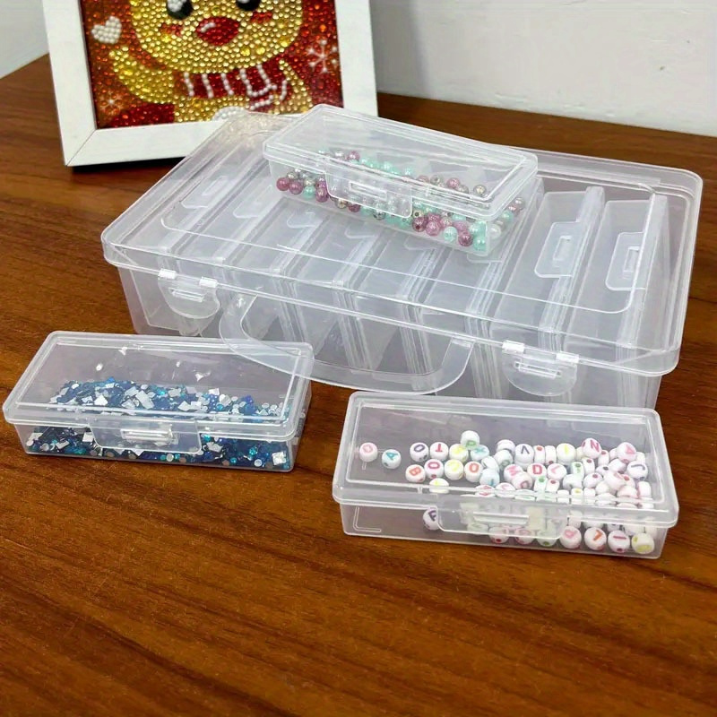 

4/8/12pcs Plastic Multifunction Storage Boxes, Clear Jewelry Beads Hair Accessories Organizer, Diy Art Craft Accessories Organizer Supplies
