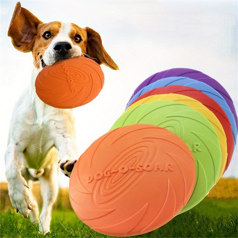 

6pcs Rubber Dog Flying Discs - , Bite-resistant Chew Toys For All Breeds | Interactive & Sports | 5.91/7.09/8.66 Inch Sizes