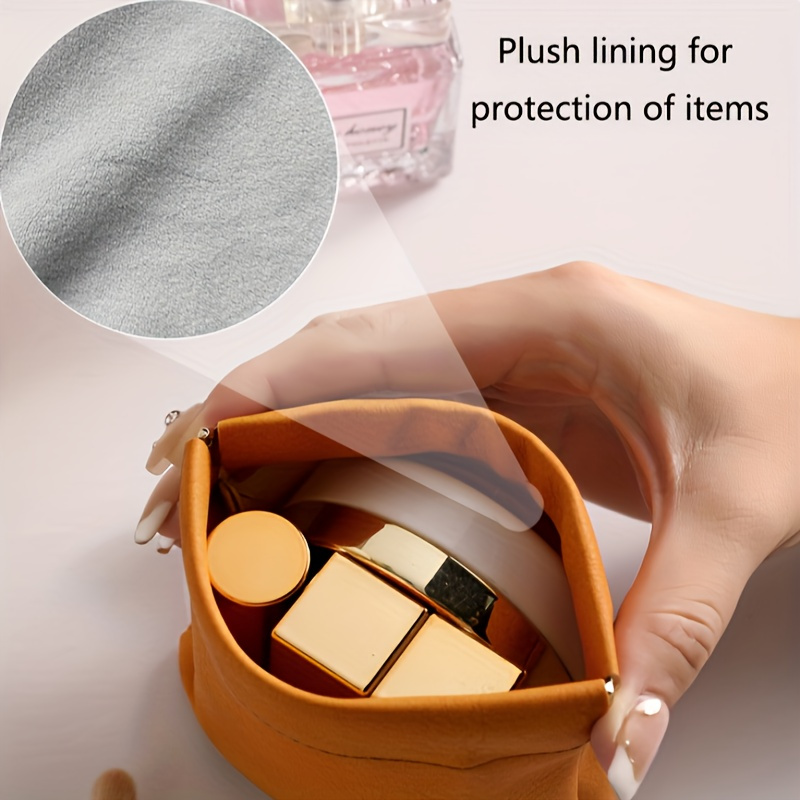 1pc High Quality Mini Storage Pouch - Self-Closing Lightweight Travel Organizer for Coins, Lipstick, Makeup - Compact Multi-Functional Clutch in Sky Blue, Orange, Pink, Green, Vibrant Color Selection | Smooth Texture Finish, High Quality Bag