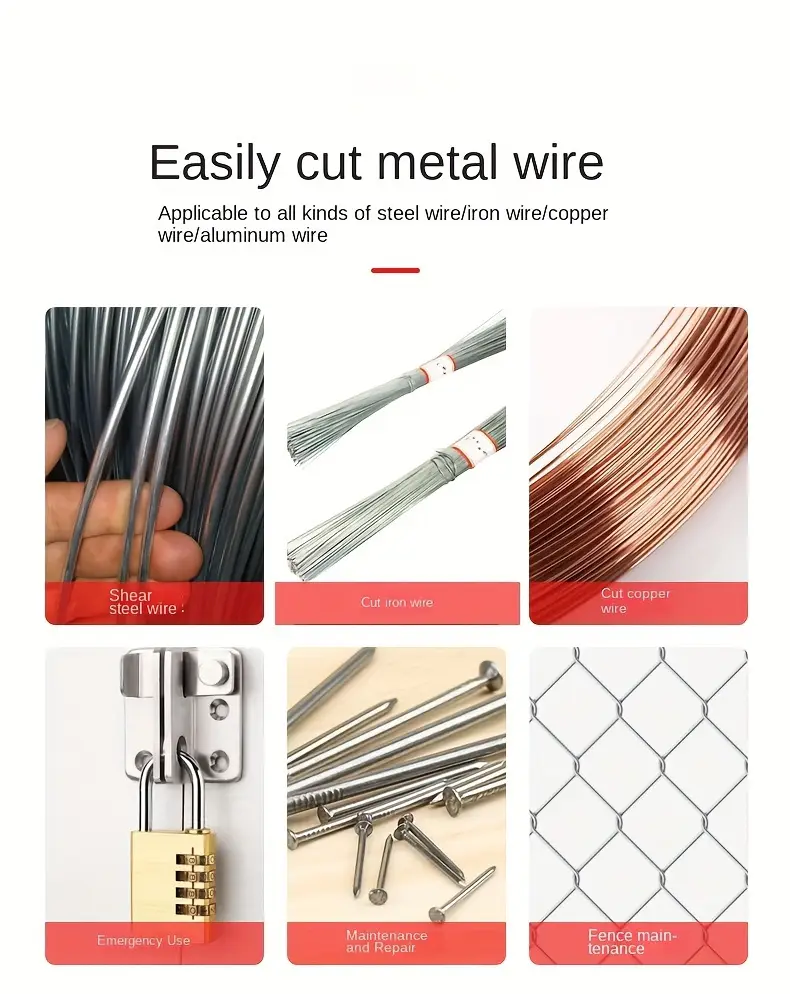 1pc steel wire cutter non slip edge broken wire pliers strong 8 inches portable steel wire scissors removable nails details 3