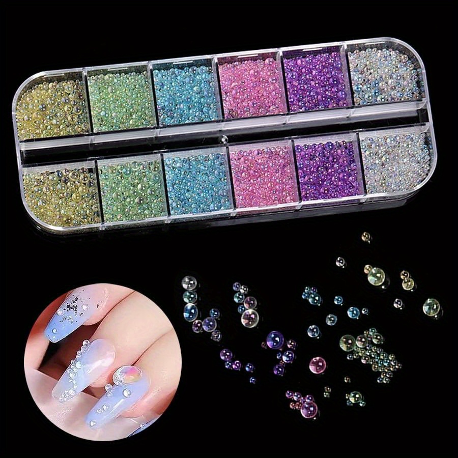 

Nails Art Bubble Rhinestones Purple Yellow Pink Accessories Acrylic 3d Epoxy Resin Parts 1 Box Material Charms