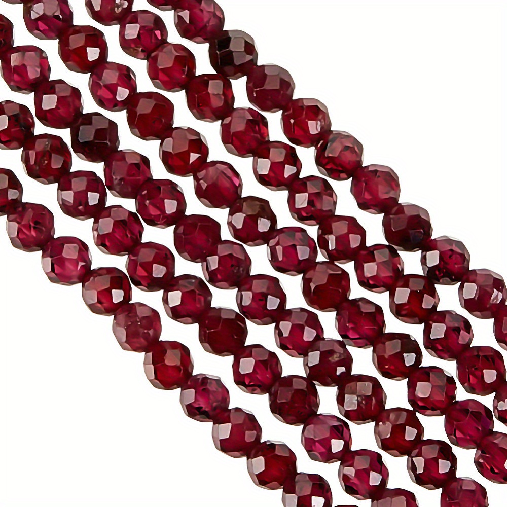 TEMU 2/3mm Natural Stone Carved Garnet Beads Loose Beads, Multi-sizes Exquisite Loose Beads Spacer Beads, Suitable For Handmade Jewelry Making