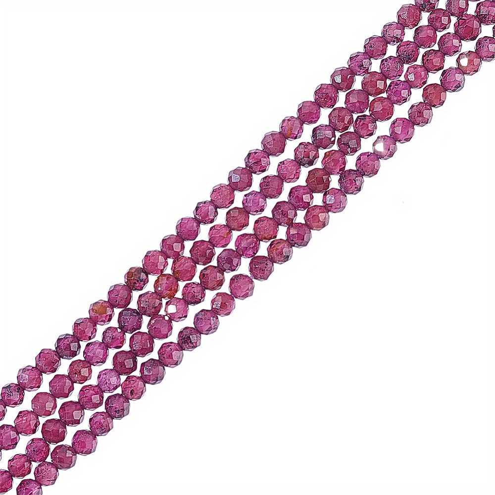 

1box 2strands About 326pcs Natural Garnet Faceted Round Beads, About 163pcs/strand