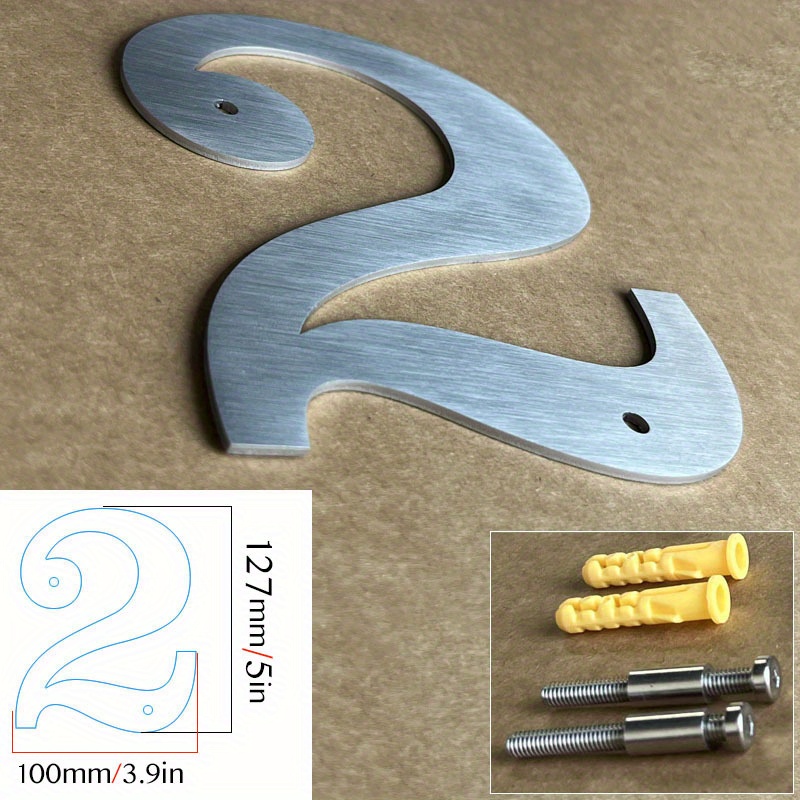 1pc 5-inch Stainless Steel Floating House Numbers And Letters, 127mm Outdoor Metal Address Signs For Wall Mounting On Door Sign Plates