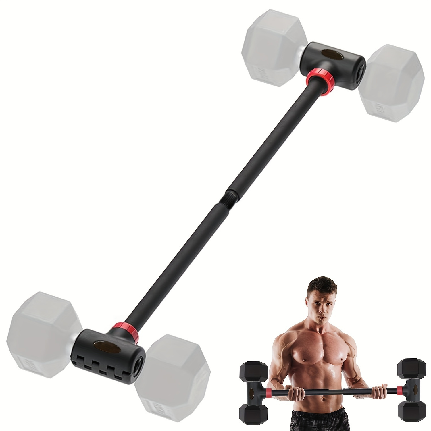 dumbbell converter adjustable barbell weight 200lbs - Temu
