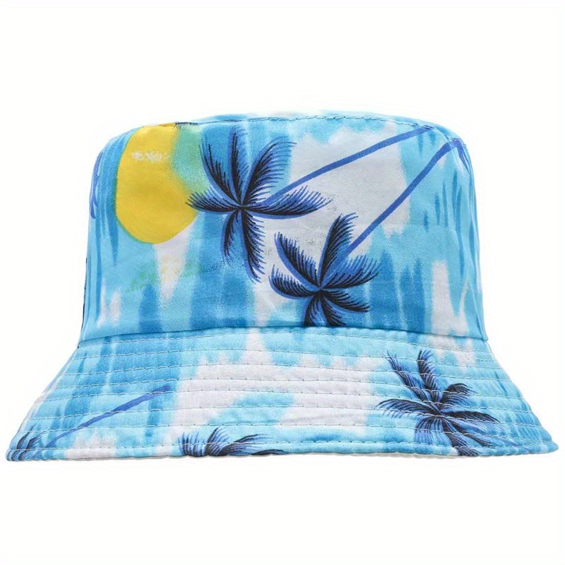 

Summer Bucket Hat For Men With Fruit Pineapple And Coconut Palm Print, Double-sided Panama Sun Bob Fisherman Hat - Ideal Gift Choice