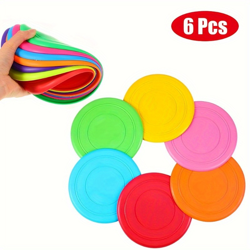 

6pcs, Colorful Flying Discs, Indoor Outdoor Sports Discs, Backyard Lawn Party Games Supplies