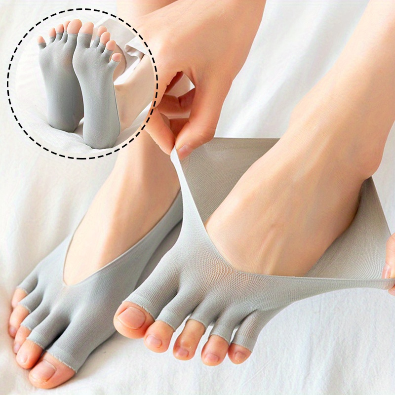 

2 Pairs Women's Summer Peep Toe Socks, Open Toe Socks, Invisible Liner Fashion Breathable Non-slip Socks
