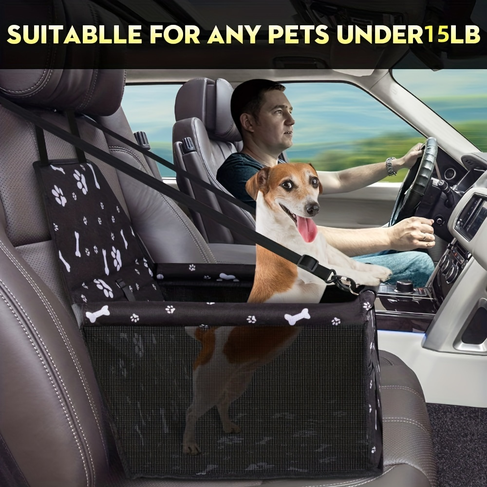 

Safe And Comfortable Pet Dog Booster Car Seat With Clip-on Leash - Perfect For Traveling With Your Furry Friend