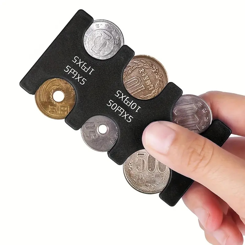 

1-pack Compact Plastic Coin Holder Organizer, Multifunctional Japanese & Korean Currency Storage Clip, Money Organizer