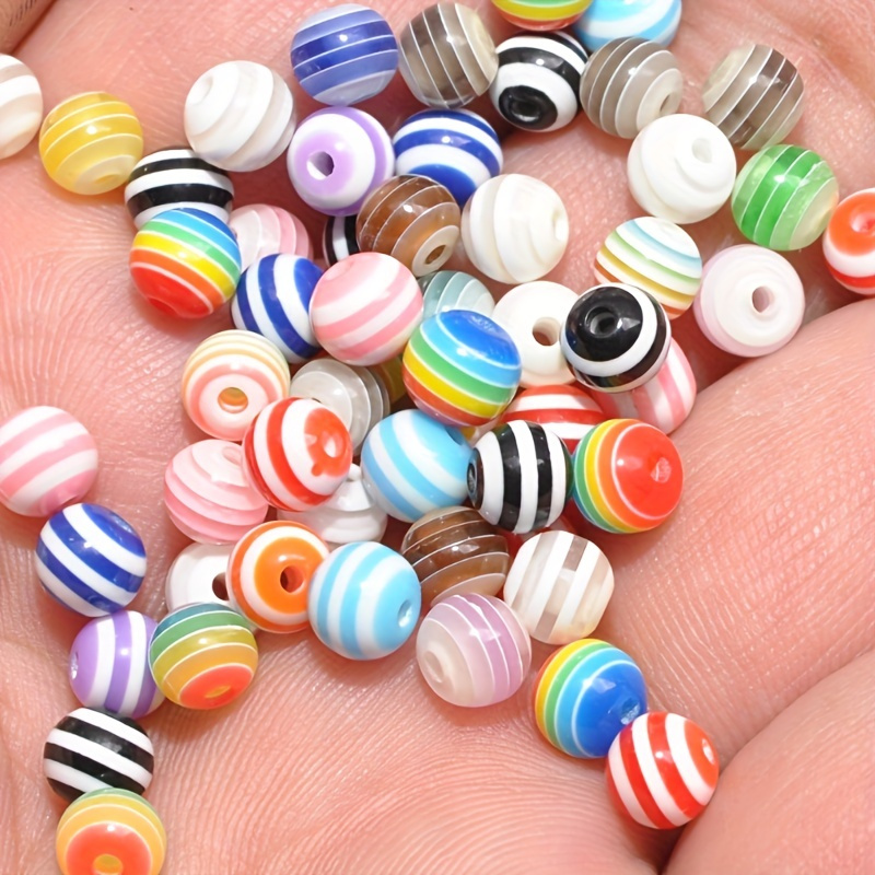 

50/100pcs Zebra Acrylic Beads, 5.5mm - Ideal For Making, Necklace & Bracelet Crafting Accessories, Jewelry Making Supplies