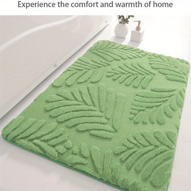 memory foam bath mat absorbent non slip bathroom rug soft polyester   rabbit fur machine washable details 2