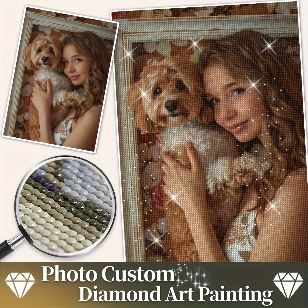 

1pc Adult Personalized 11.8x15.7inches Diamond Art Painting Kit - Craft Custom Diamond Art From Your Own Photos - Diy Full Diamond Art Painting, Perfect Idea For Home Decor Or Gifts Customized