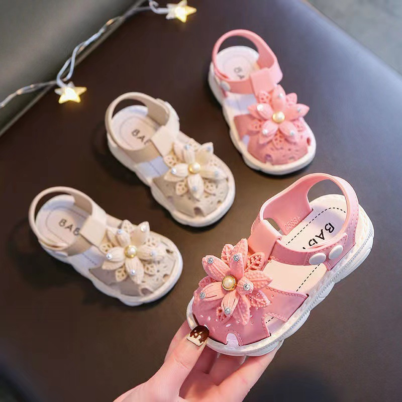 

Trendy Cute Flower Decor Sandals For Girls, Breathable Lightweight Sandals For Summer