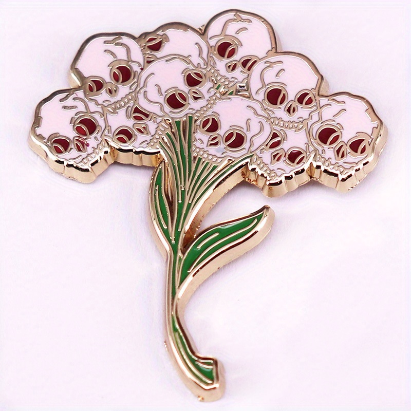 Skeleton Bouquet Enamel Pins: Spooky And Unique Present