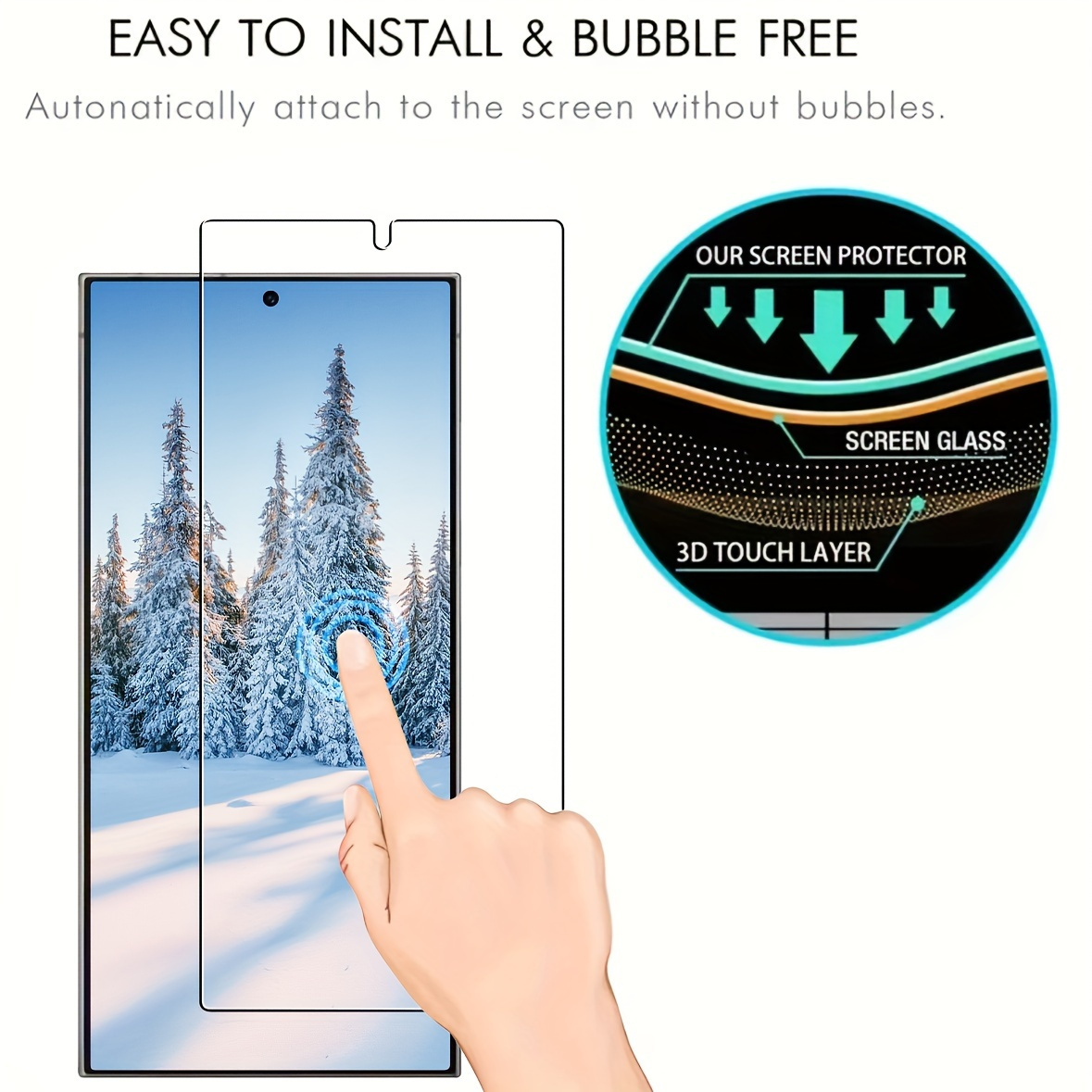 

4 In 1 For Samsung Galaxy S24/ S24 Plus/s24 Ultra, With 2pcs Tempered Glass Screen Protectors 2pcs 3d Camera Lens Protectors