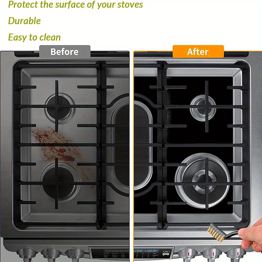 heat resistant stove covers for gas range reusable non stick washable stove guard for gas stove   burners and prevents scratches details 1