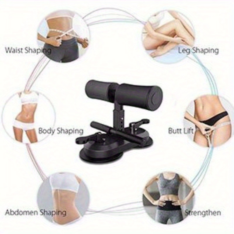 Family-Grade Sit-Up Bar with Dual Suction Cups and Leg Supports for Full Body Workout, Abdominal and Core Strength Training, Durable Plastic Construction, Power-Free Exercise Tool for Home Fitness