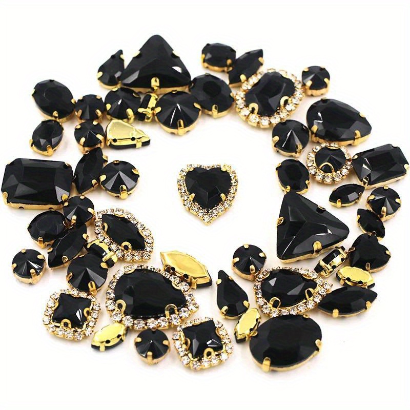 Xuccus 100 Piezas De Piedras Y Estrás De Vidrio Cosido Para Ropa Coser
