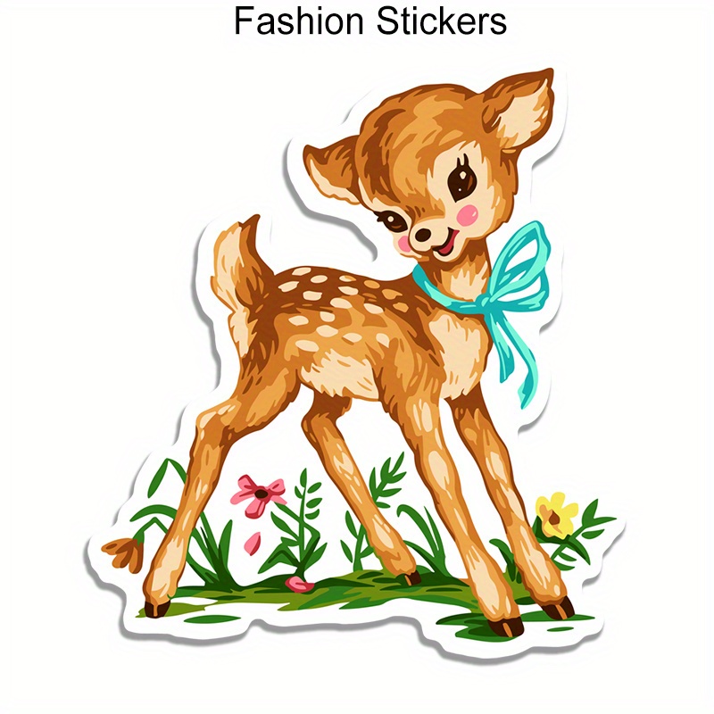 

Adorable Fawn Vinyl Decals - Perfect For Cars, Laptops, Water Bottles & More | Matte Finish, Cartoon Design | Durable Stickers For All Surfaces