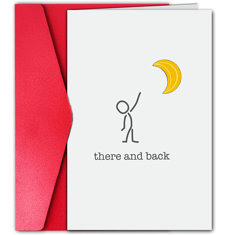 

1pc Greeting Cards, Fun And Creative, For Family And Friends, I Love You To The Moon And Back