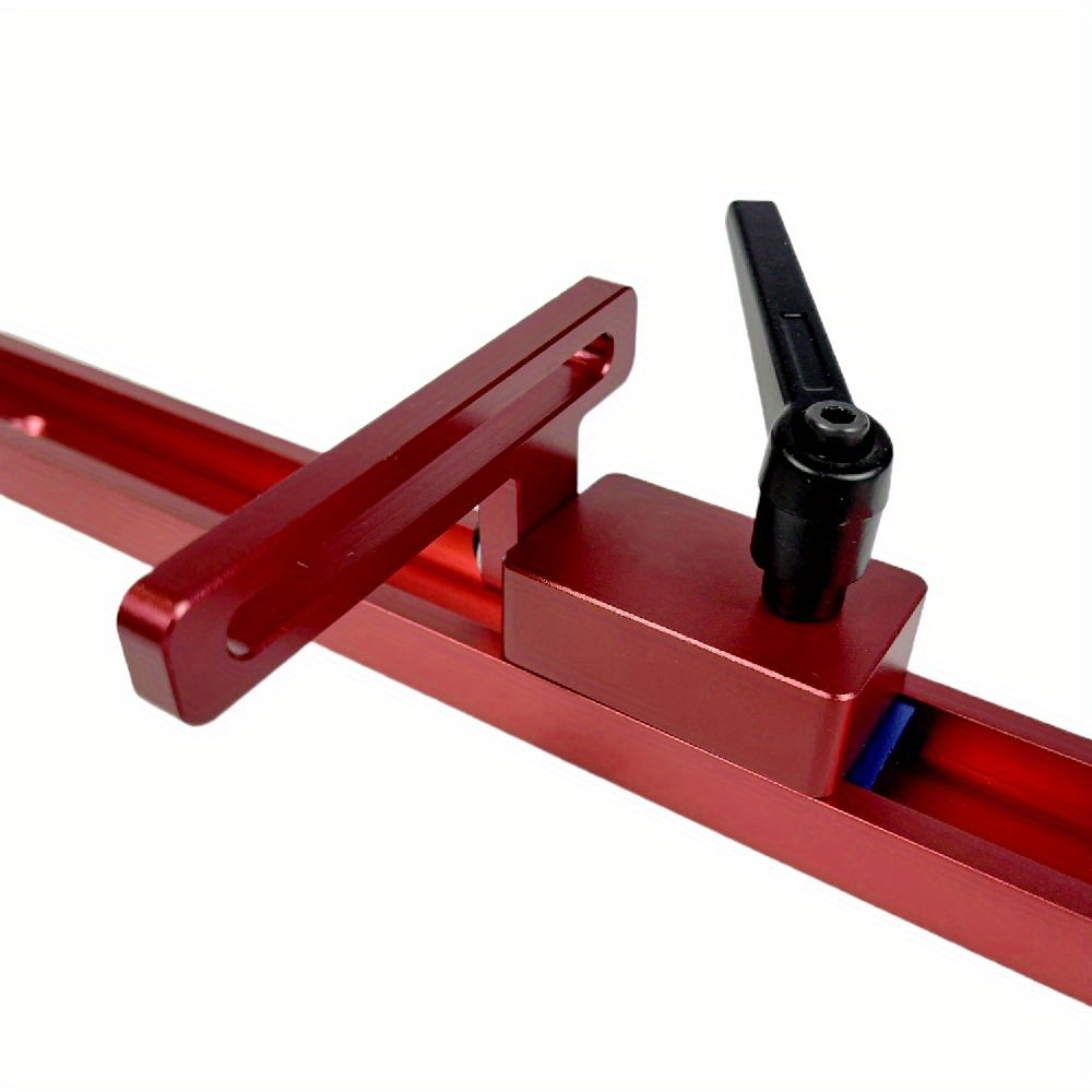 

1pc Aluminium Alloy T-track 30 Type, 600mm Red Miter Track Stop, Woodworking Chute Rail With T-slot Miter Jig T Screw Fixture For Table Saw Router Diy Tools
