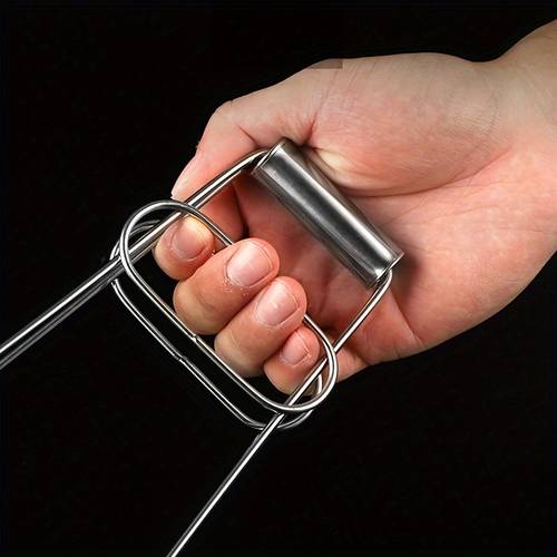 1pc Premium Metal Serving Tongs - Non-Slip, High Heat Resistant for BBQ & Kitchen Use