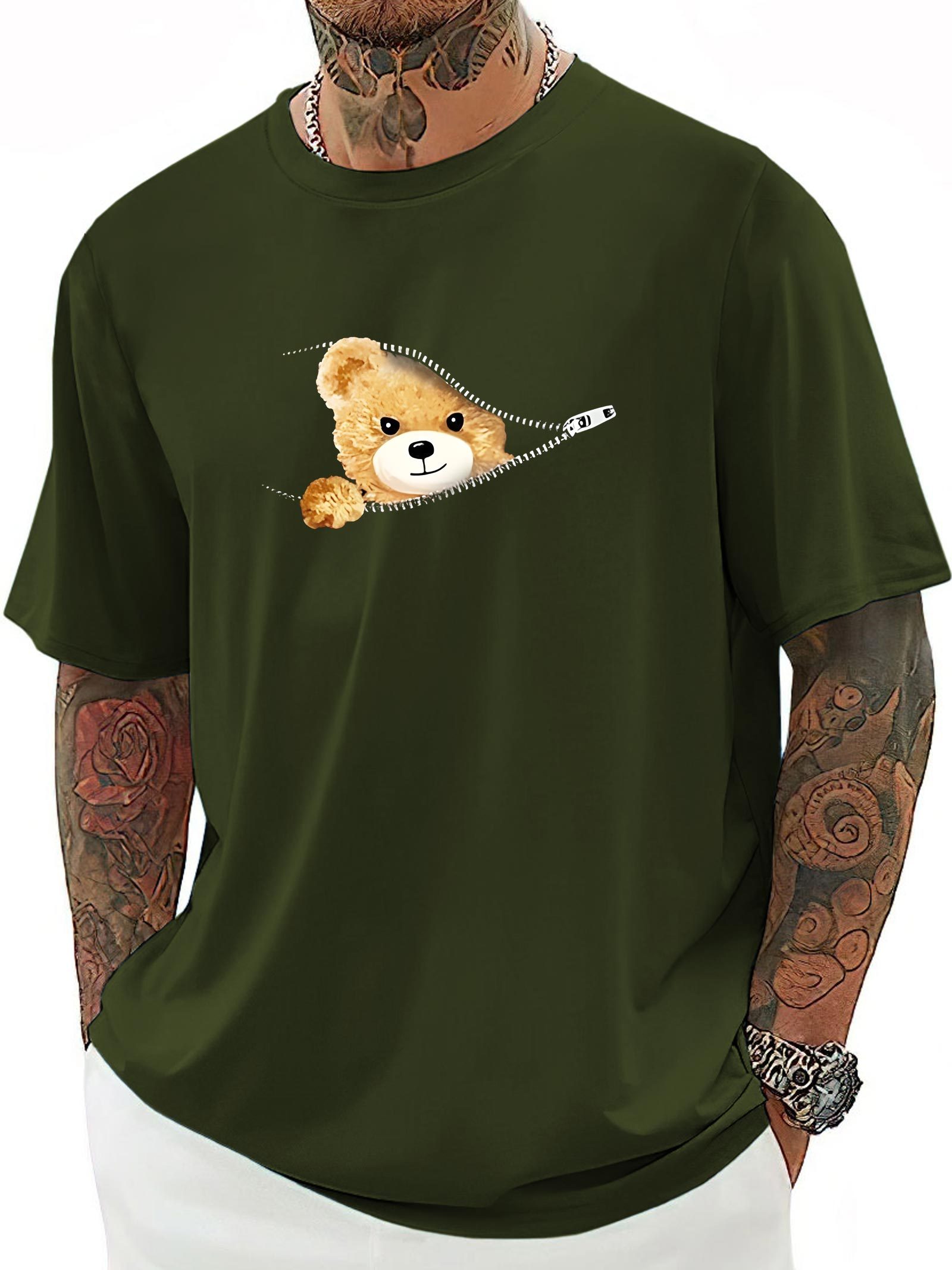 【CPGN STUDIO】Crazy Bear Short Sleeve T-shirt Beer RX T-Shirt | Men's Beer Dyed Short Sleeve Crewneck