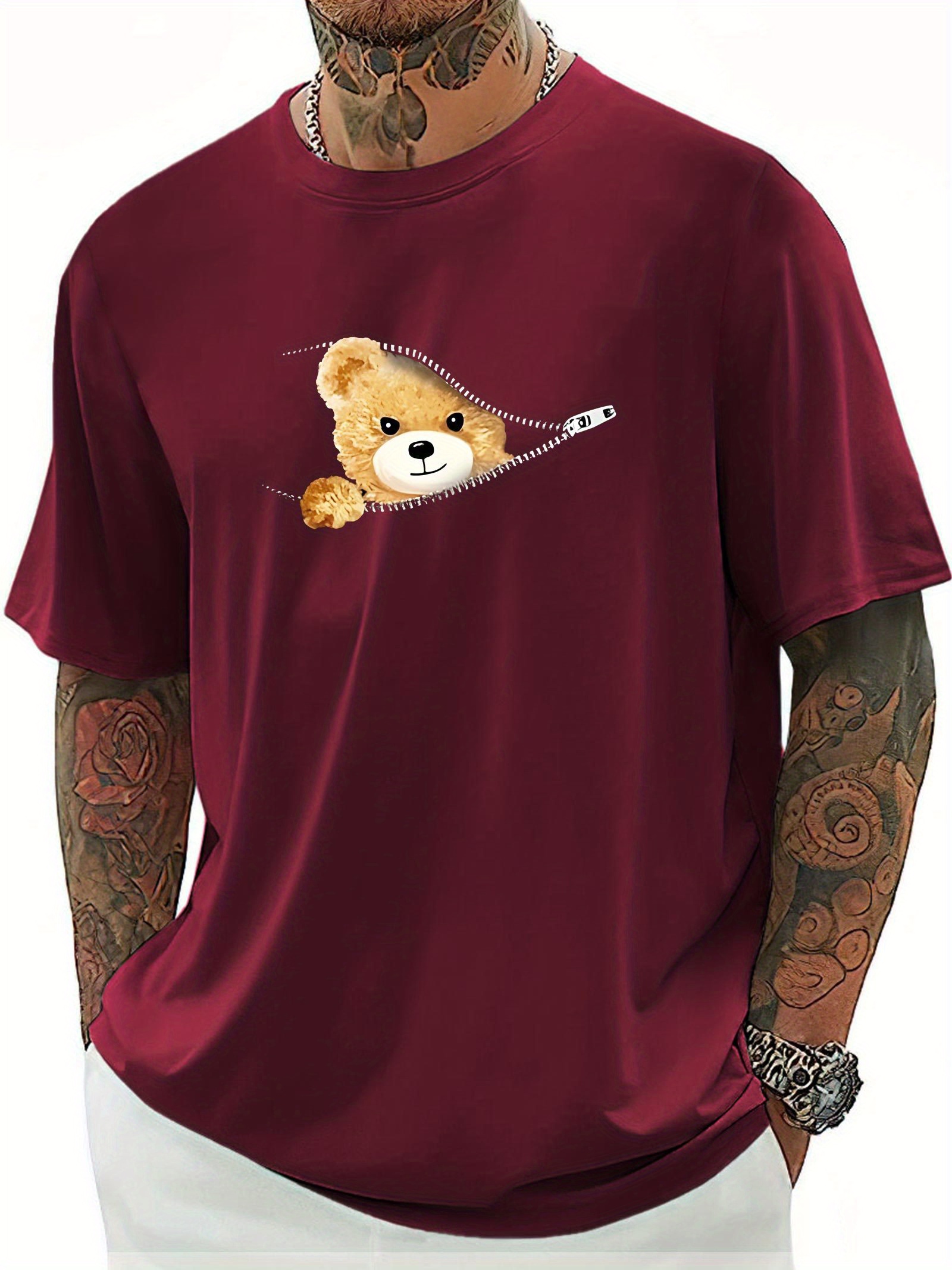 【CPGN STUDIO】Cutie Bear Embroidery Short Sleeve T-shirt Xtraordinary Big Girls 7-16 Short-Sleeve Bear-Embroidered T