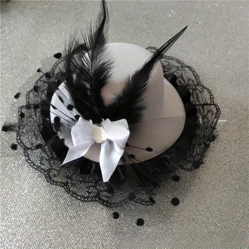 fascinator hair clip women hat bowknot feather - Temu display picture 1