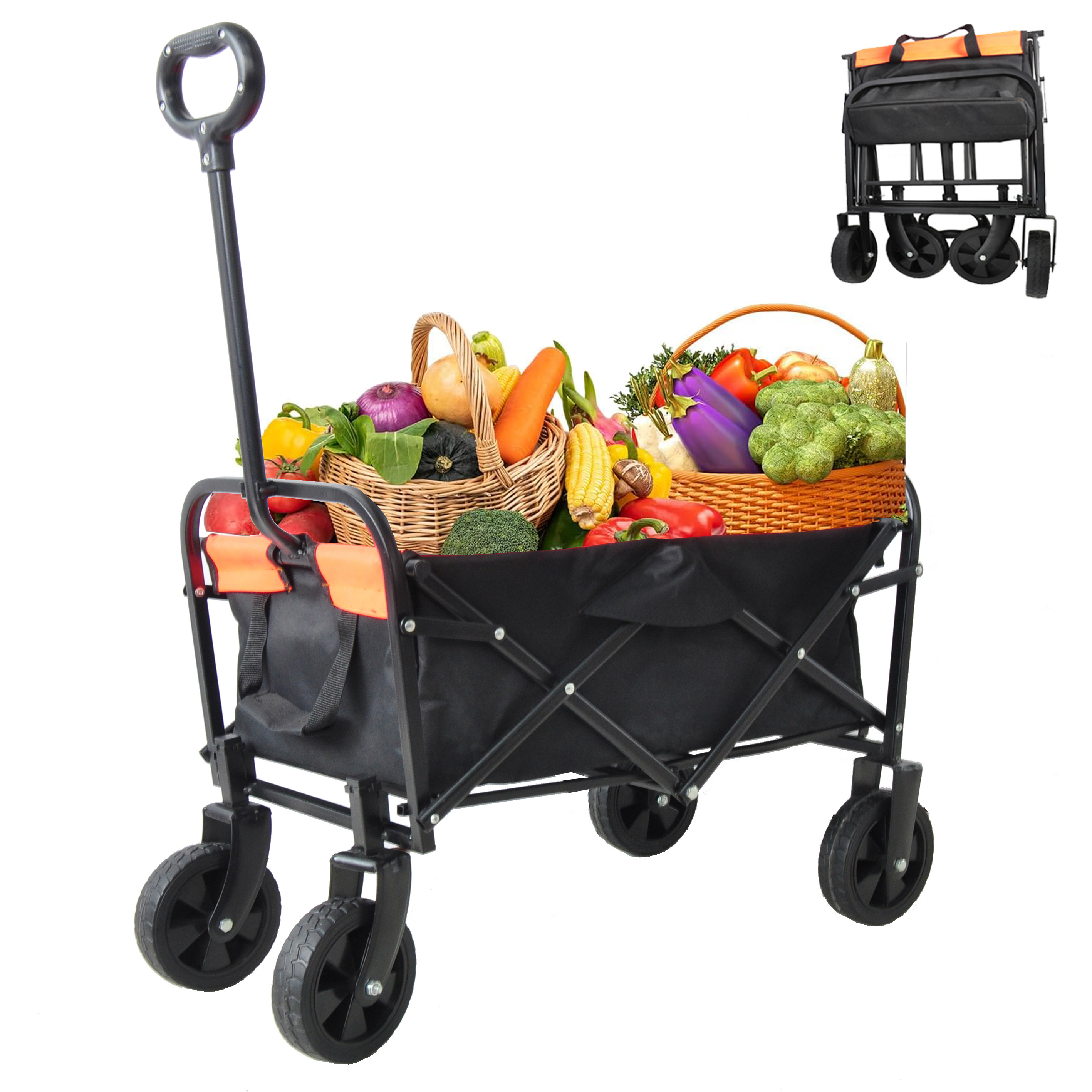 .com Shopping Cartvevor Folding Wagon Cart With Canopy