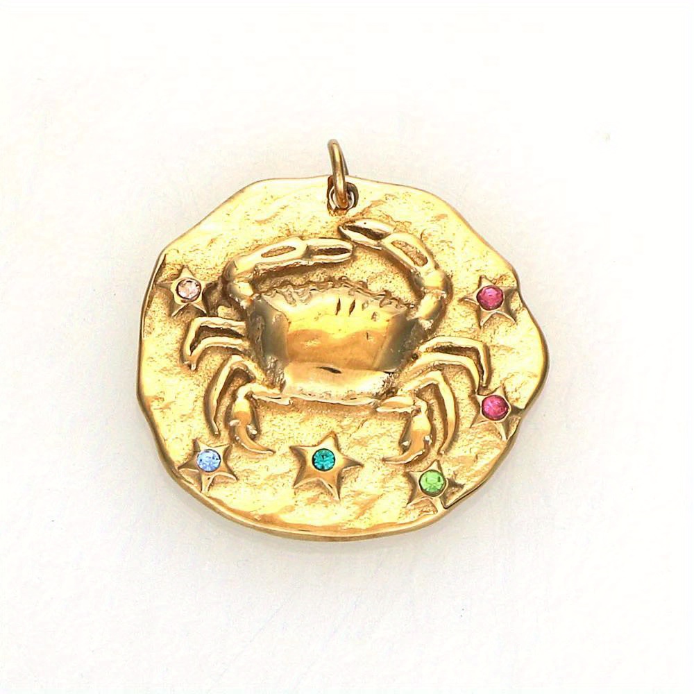 E-shop 20MM Designer Goldplattierung Gusseisen Edelstahl mit Kristall Sternzeichen Anhänger Charms für Halskette Ohrring Schmuckherstellung