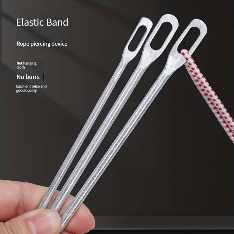 

1pc Elastic Waistband Threading Device, Long & Thick, Metal Elastic Band Wearer, Smooth Trousers & Hat Rope Tool, No Burrs, Sewing Accessories