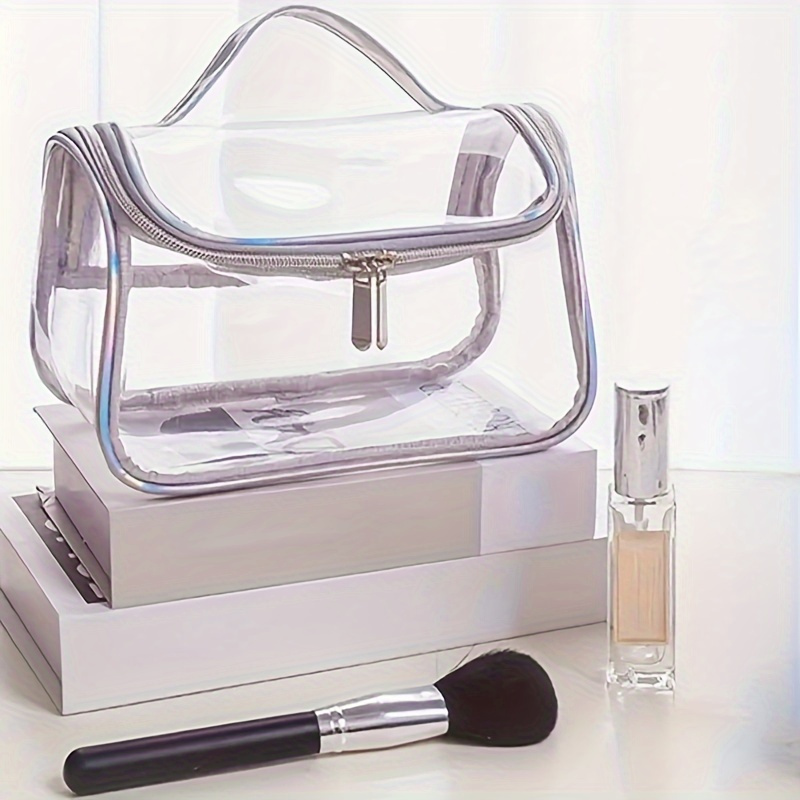 

1pc Portable Makeup Bag - Clear, , Pvc Toiletry Organizer And , Tsa , , For / Use,