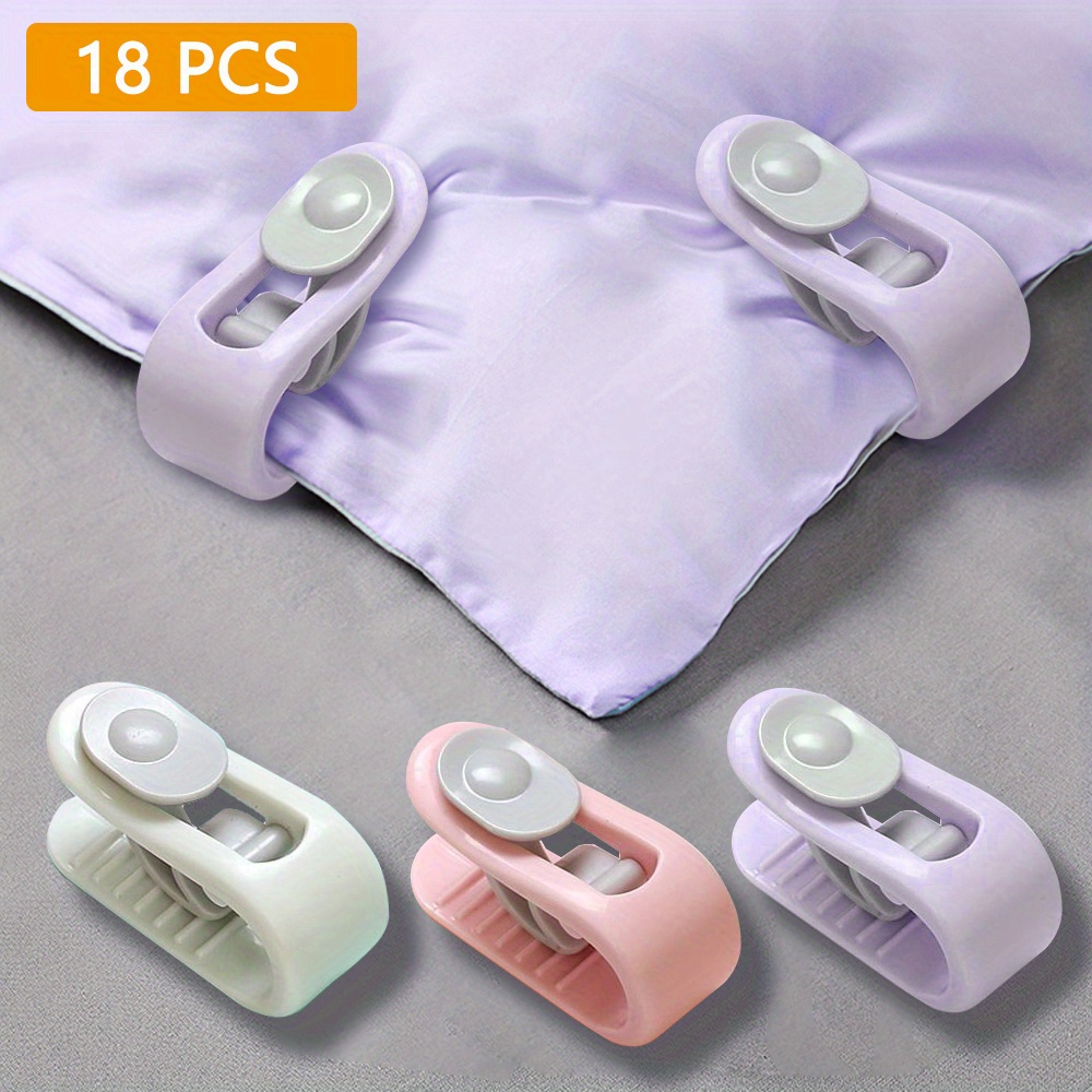 18pcs   non slip duvet cover fasteners anti run blanket fixer for clothes curtains socks spot clean   polypropylene material   3 colors details 0